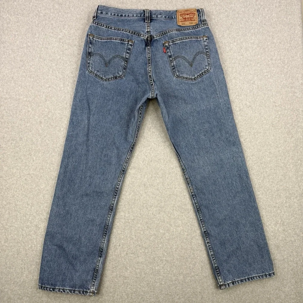 Vintage Levis Jeans Mens 34x30 Medium Wash 505 Regular‎ Straight Leg Denim Y2K